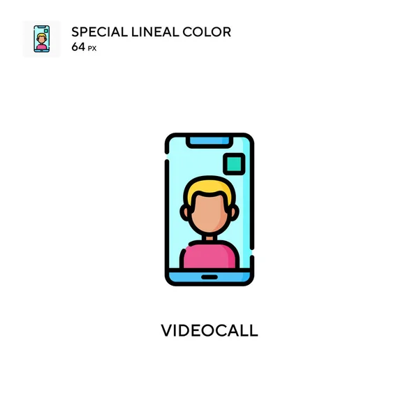 Εικονίδιο Ειδικού Γραμμικού Χρώματος Videocall Εικονογράφηση Πρότυπο Σχεδιασμού Συμβόλων Για — Διανυσματικό Αρχείο