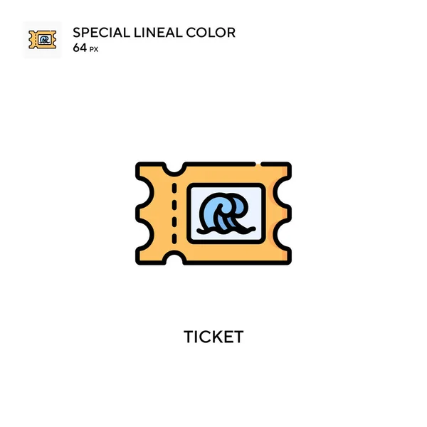 Ticket Icono Especial Color Lineal Plantilla Diseño Símbolo Ilustración Para — Archivo Imágenes Vectoriales