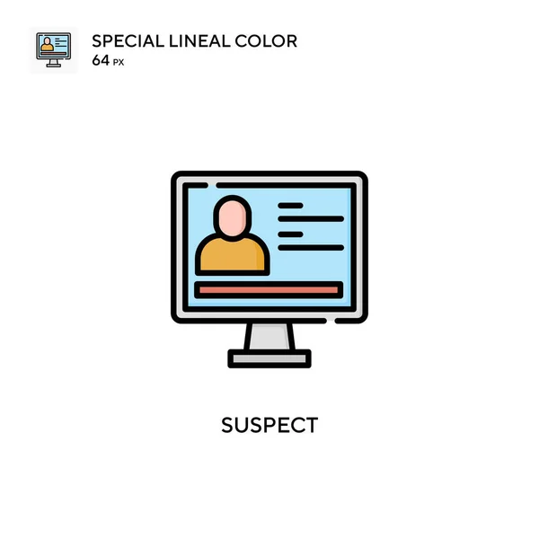 可疑的特殊线形彩色图标 Web移动Ui元素的说明性符号设计模板 关于可编辑笔画的完美色彩现代象形文字 — 图库矢量图片