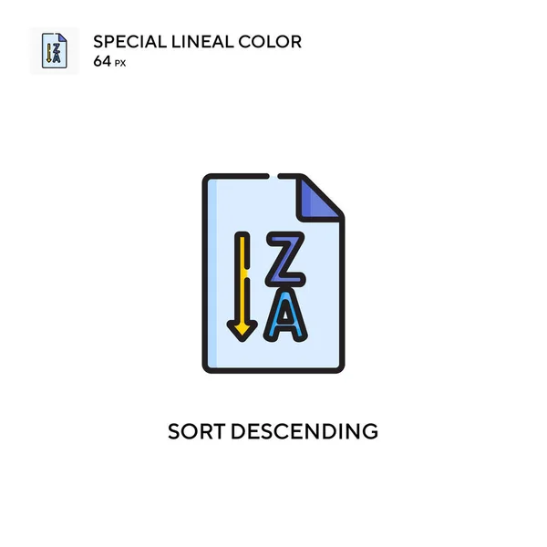 Sortera Fallande Special Linjal Färg Ikon Illustration Symbol Design Mall — Stock vektor