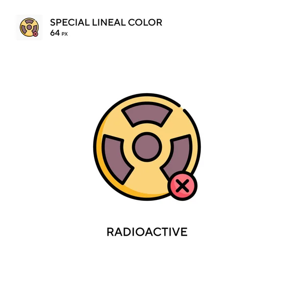 Radioaktywna Ikona Koloru Linii Specjalnych Wzór Symbolu Ilustracji Dla Mobilnego — Wektor stockowy