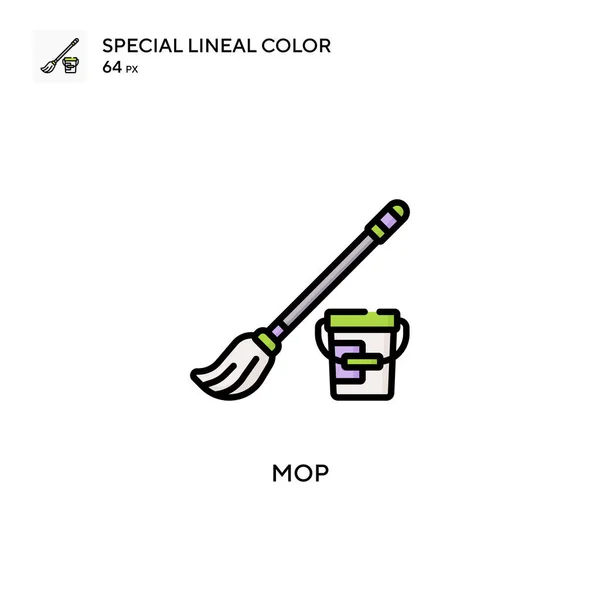 Mop Special Lineal Color Icon Illustration Symbol Design Template Web — Stock Vector