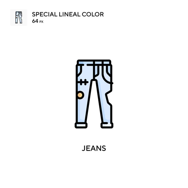 Jeans Icono Especial Color Lineal Plantilla Diseño Símbolo Ilustración Para — Vector de stock