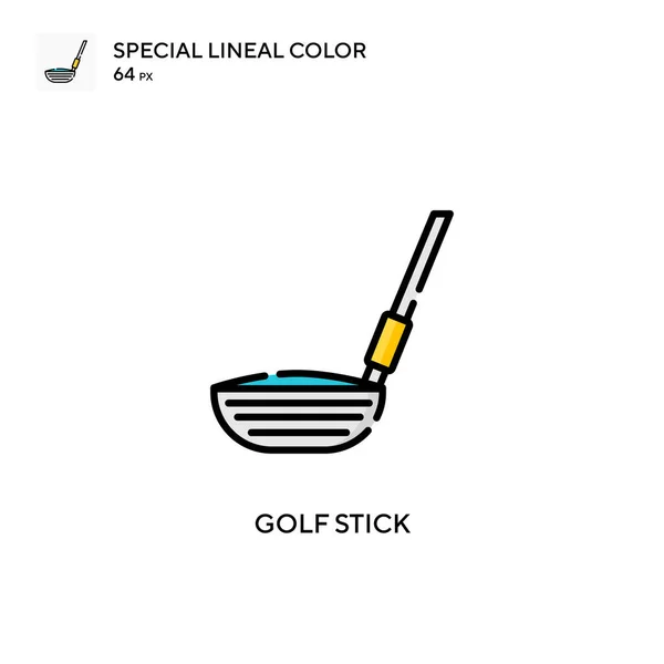 Golf Stick Speciální Lineární Barevná Ikona Šablona Návrhu Symbolu Ilustrace — Stockový vektor