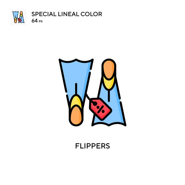 Flippers Ícone Cor Linear Especial Modelo Design Símbolo Ilustração Para —  Vetores de Stock