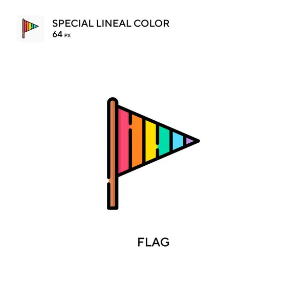 Flagga Special Linjal Färg Ikon Illustration Symbol Design Mall För — Stock vektor