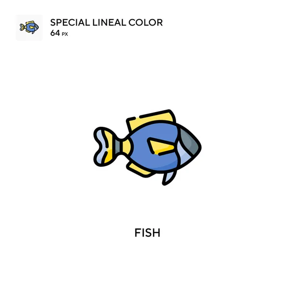 Fish Special Lineal Color Icon Illustration Symbol Design Template Web — Stock Vector