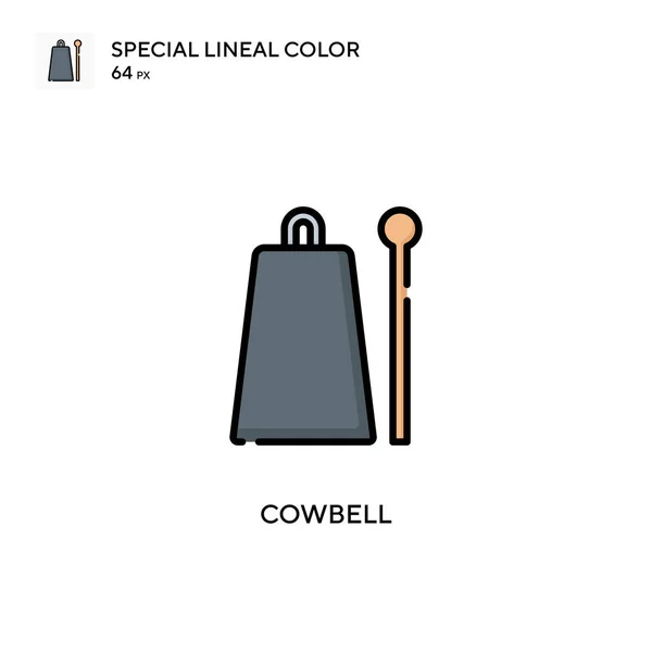 Cowbell Icône Spéciale Couleur Linéaire Modèle Conception Symbole Illustration Pour — Image vectorielle