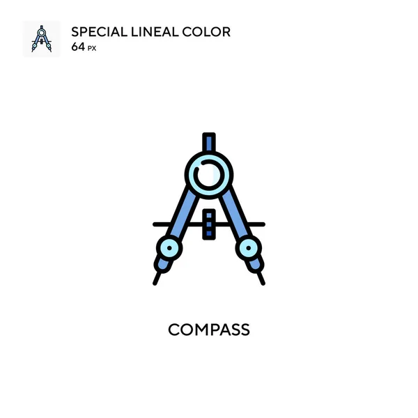 Brújula Icono Especial Color Lineal Plantilla Diseño Símbolo Ilustración Para — Archivo Imágenes Vectoriales