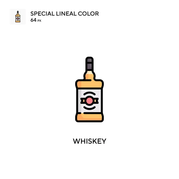 Whiskey Icono Especial Color Lineal Plantilla Diseño Símbolo Ilustración Para — Vector de stock