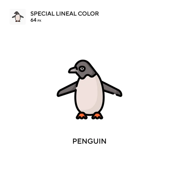 Pinguim Ícone Cor Linear Especial Modelo Design Símbolo Ilustração Para —  Vetores de Stock