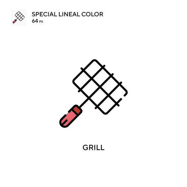 Grill Speciale Lineal Kleur Pictogram Illustratie Symbool Ontwerp Sjabloon Voor — Stockvector