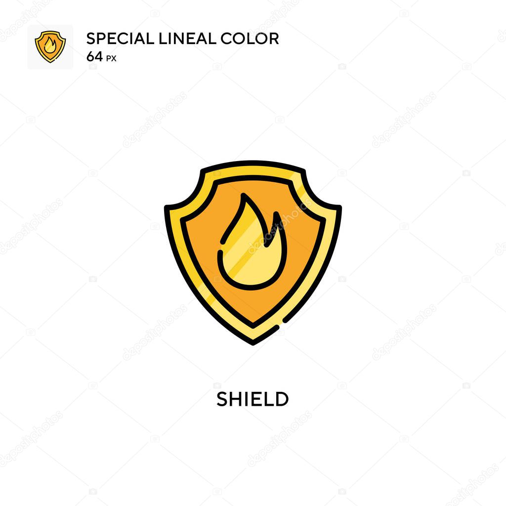 Shield Special lineal color icon. Illustration symbol design template for web mobile UI element. Perfect color modern pictogram on editable stroke.
