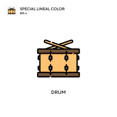 Davul Özel renk simgesi. Web mobil UI ögesi için resimleme sembolü tasarım şablonu. Düzenlenebilir vuruş üzerine mükemmel renk modern pictogram.