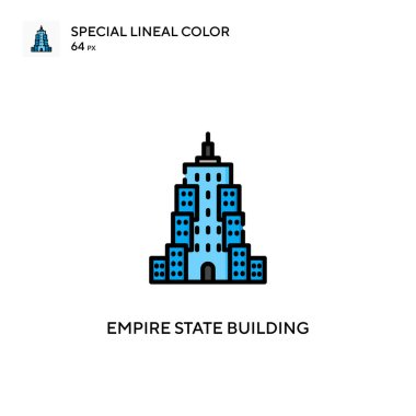 Empire State binası özel bir renk simgesi. Web mobil UI ögesi için resimleme sembolü tasarım şablonu. Düzenlenebilir vuruş üzerine mükemmel renk modern pictogram.