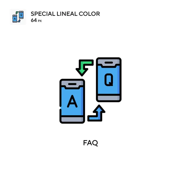 Faq Icône Spéciale Couleur Linéaire Modèle Conception Symbole Illustration Pour — Image vectorielle