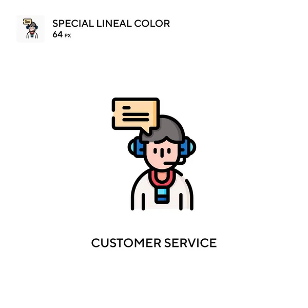 Servicio Cliente Icono Especial Color Lineal Plantilla Diseño Símbolo Ilustración — Archivo Imágenes Vectoriales