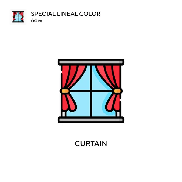 幕布特殊线形彩色图标 Web移动Ui元素的说明性符号设计模板 关于可编辑笔画的完美色彩现代象形文字 — 图库矢量图片