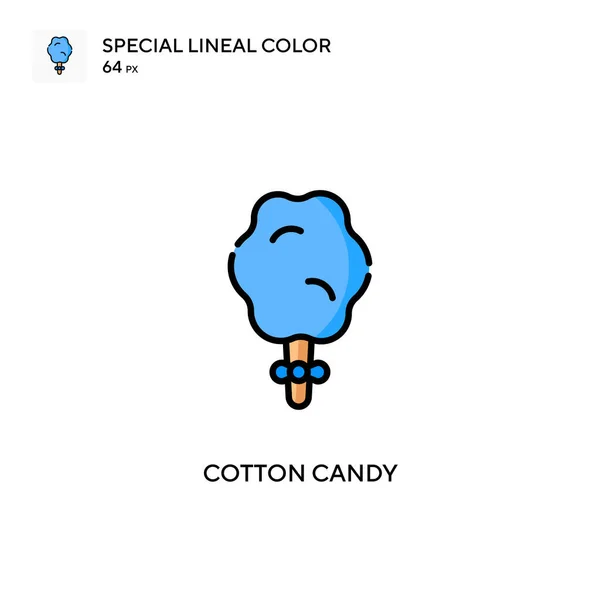 Algodón Caramelo Icono Especial Color Lineal Plantilla Diseño Símbolo Ilustración — Vector de stock