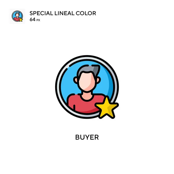Comprador Icono Color Lineal Especial Plantilla Diseño Símbolo Ilustración Para — Archivo Imágenes Vectoriales
