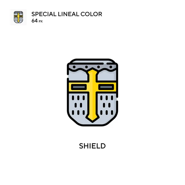 Escudo Icono Especial Color Lineal Plantilla Diseño Símbolo Ilustración Para — Vector de stock