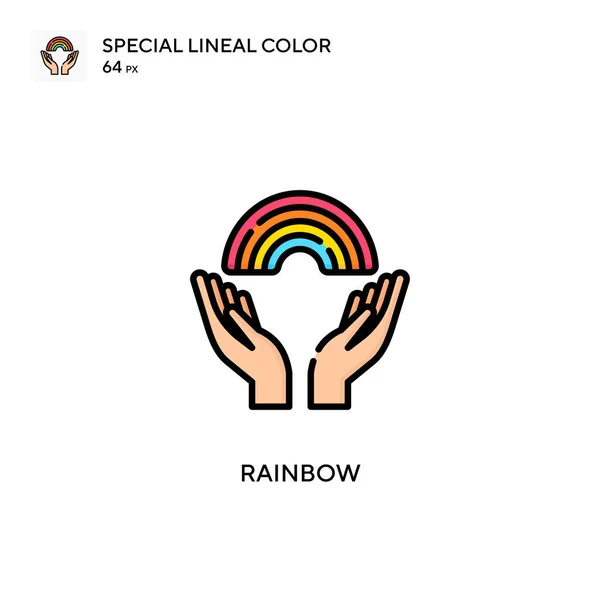 Rainbow Special Lineal Color Icon Illustration Symbol Design Template Web — Stock Vector