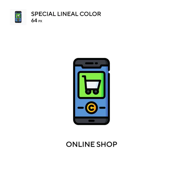 Tienda Online Icono Especial Color Lineal Plantilla Diseño Símbolo Ilustración — Archivo Imágenes Vectoriales