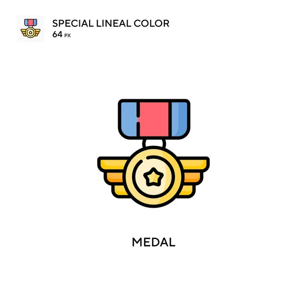 Medalha Ícone Cor Linear Especial Modelo Design Símbolo Ilustração Para —  Vetores de Stock