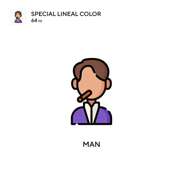 Man Speciale Lineal Kleur Pictogram Illustratie Symbool Ontwerp Sjabloon Voor — Stockvector