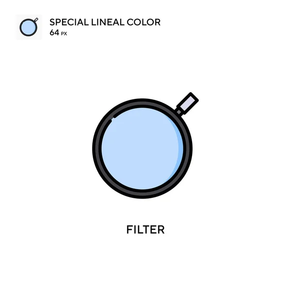 Filtro Icono Especial Color Lineal Plantilla Diseño Símbolo Ilustración Para — Vector de stock