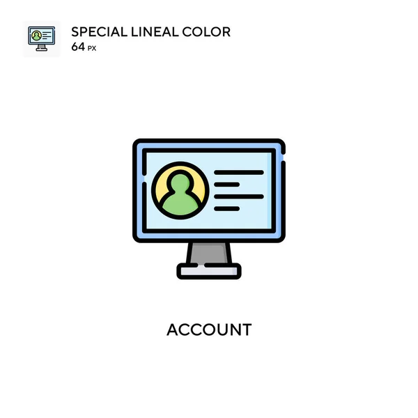 Account Speciale Lineal Kleur Pictogram Illustratie Symbool Ontwerp Sjabloon Voor — Stockvector