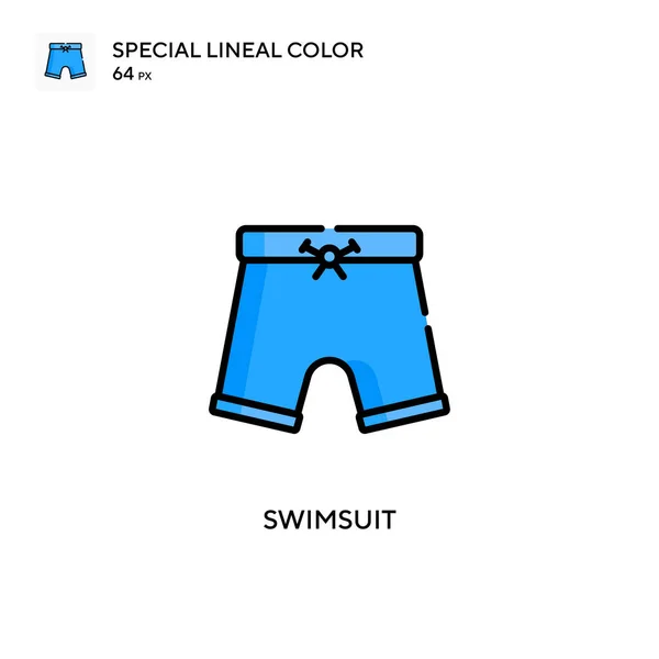 Swimsuit Ícone Cor Linear Especial Modelo Design Símbolo Ilustração Para — Vetor de Stock