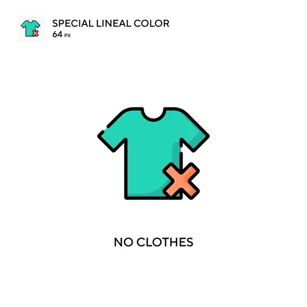 Sin Ropa Icono Especial Color Lineal Plantilla Diseño Símbolo Ilustración — Vector de stock