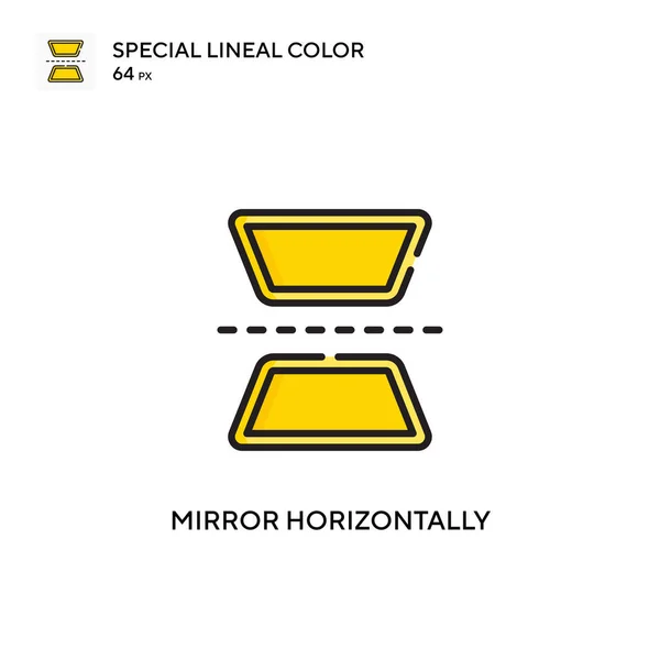 Miroir Horizontalement Icône Spéciale Couleur Linéaire Modèle Conception Symbole Illustration — Image vectorielle