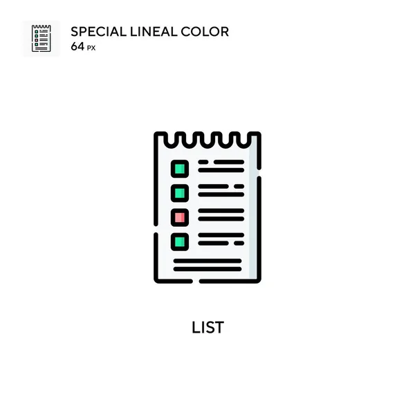 Lista Ícone Cor Linear Especial Modelo Design Símbolo Ilustração Para —  Vetores de Stock