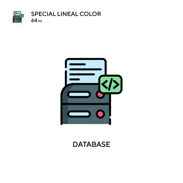 Databas Special Linjal Färg Ikon Illustration Symbol Design Mall För — Stock vektor