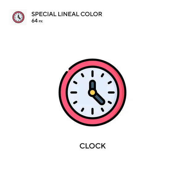时钟特殊的线形彩色图标 Web移动Ui元素的说明性符号设计模板 关于可编辑笔画的完美色彩现代象形文字 — 图库矢量图片