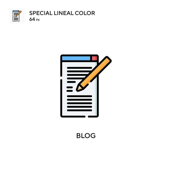 Blog Speciale Lijnkleur Pictogram Illustratie Symbool Ontwerp Sjabloon Voor Web — Stockvector