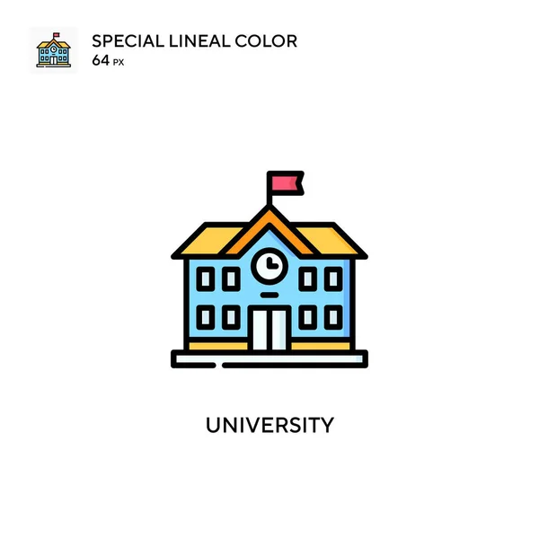 Ikon Warna Lineal Khusus Universitas Templat Desain Simbol Ilustrasi Untuk - Stok Vektor