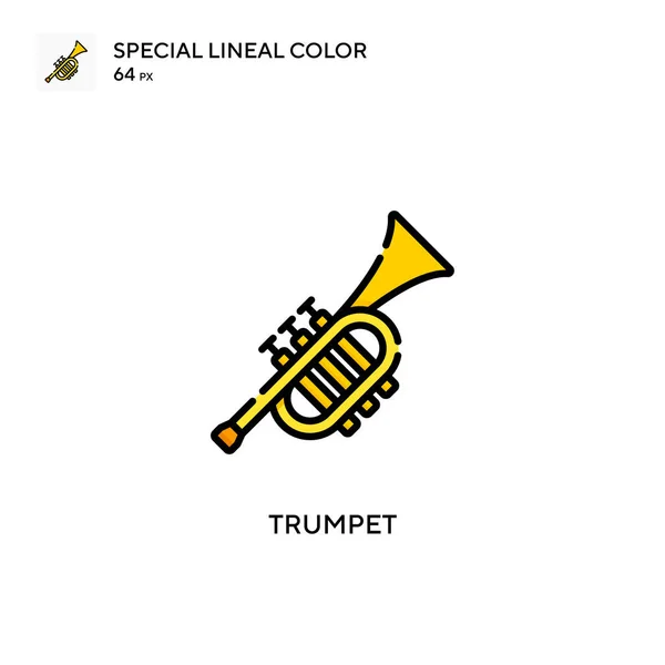 Trumpet Speciální Lineární Barevná Ikona Šablona Návrhu Symbolu Ilustrace Pro — Stockový vektor