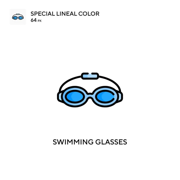 Gafas Natación Icono Color Lineal Especial Plantilla Diseño Símbolo Ilustración — Archivo Imágenes Vectoriales