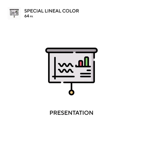 Presentación Icono Color Lineal Especial Plantilla Diseño Símbolo Ilustración Para — Vector de stock