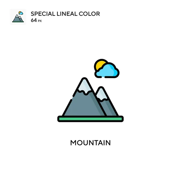 Mountain Special Icono Color Lineal Plantilla Diseño Símbolo Ilustración Para — Archivo Imágenes Vectoriales