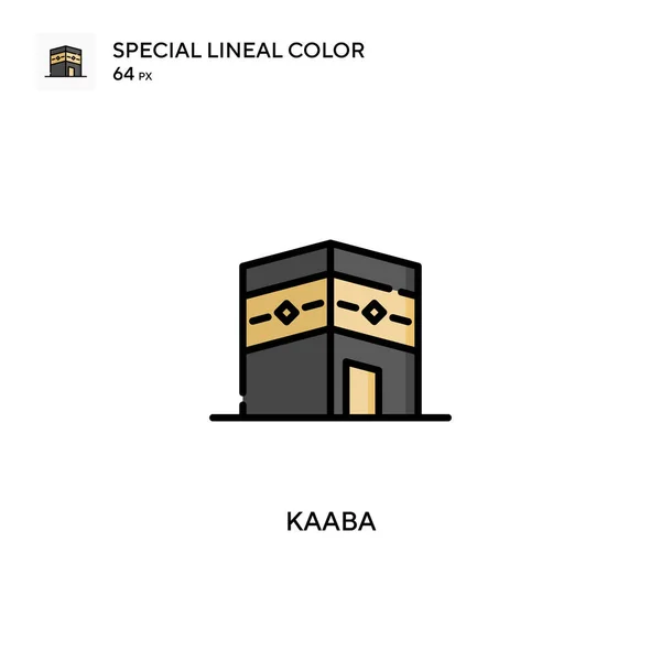 Kaaba Icono Especial Color Lineal Plantilla Diseño Símbolo Ilustración Para — Vector de stock