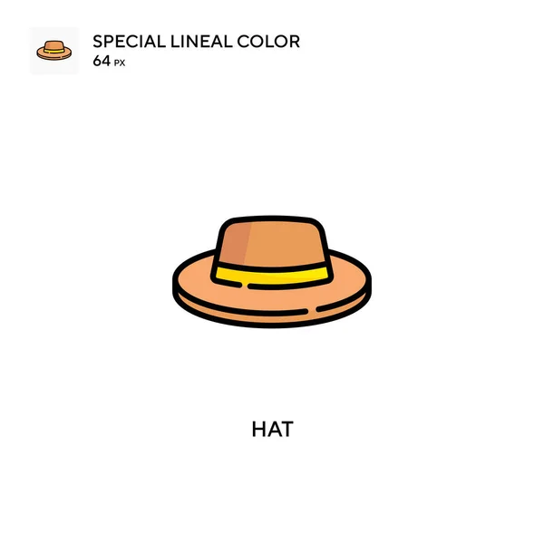 Sombrero Icono Especial Color Lineal Plantilla Diseño Símbolo Ilustración Para — Vector de stock