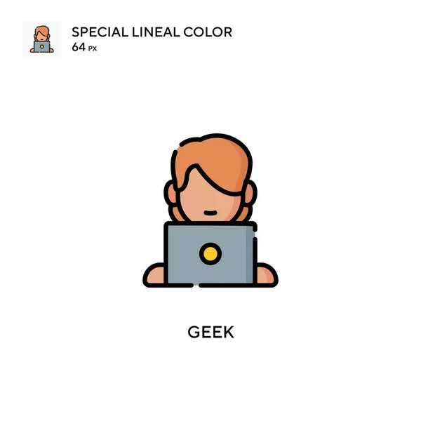 Geek Icono Especial Color Lineal Plantilla Diseño Símbolo Ilustración Para — Vector de stock