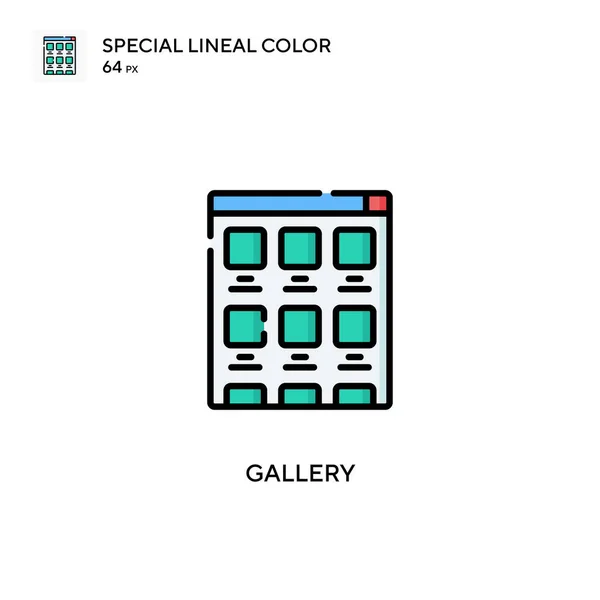 Галерея Специальный Цвет Иконки Шаблон Оформления Символов Иллюстрации Веб Мобильного — стоковый вектор