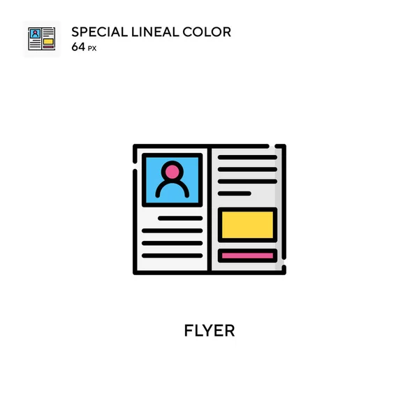 Flyer Icono Especial Color Lineal Plantilla Diseño Símbolo Ilustración Para — Vector de stock