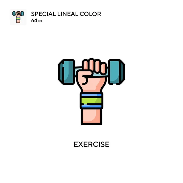 Ejercicio Icono Especial Color Lineal Plantilla Diseño Símbolo Ilustración Para — Vector de stock