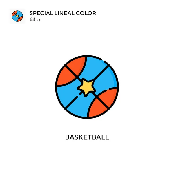 Icono Color Lineal Basketball Special Plantilla Diseño Símbolo Ilustración Para — Vector de stock